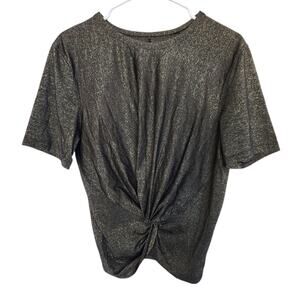 Lululemon T Shirt Black & Gold Athlesure Athletic Activewear